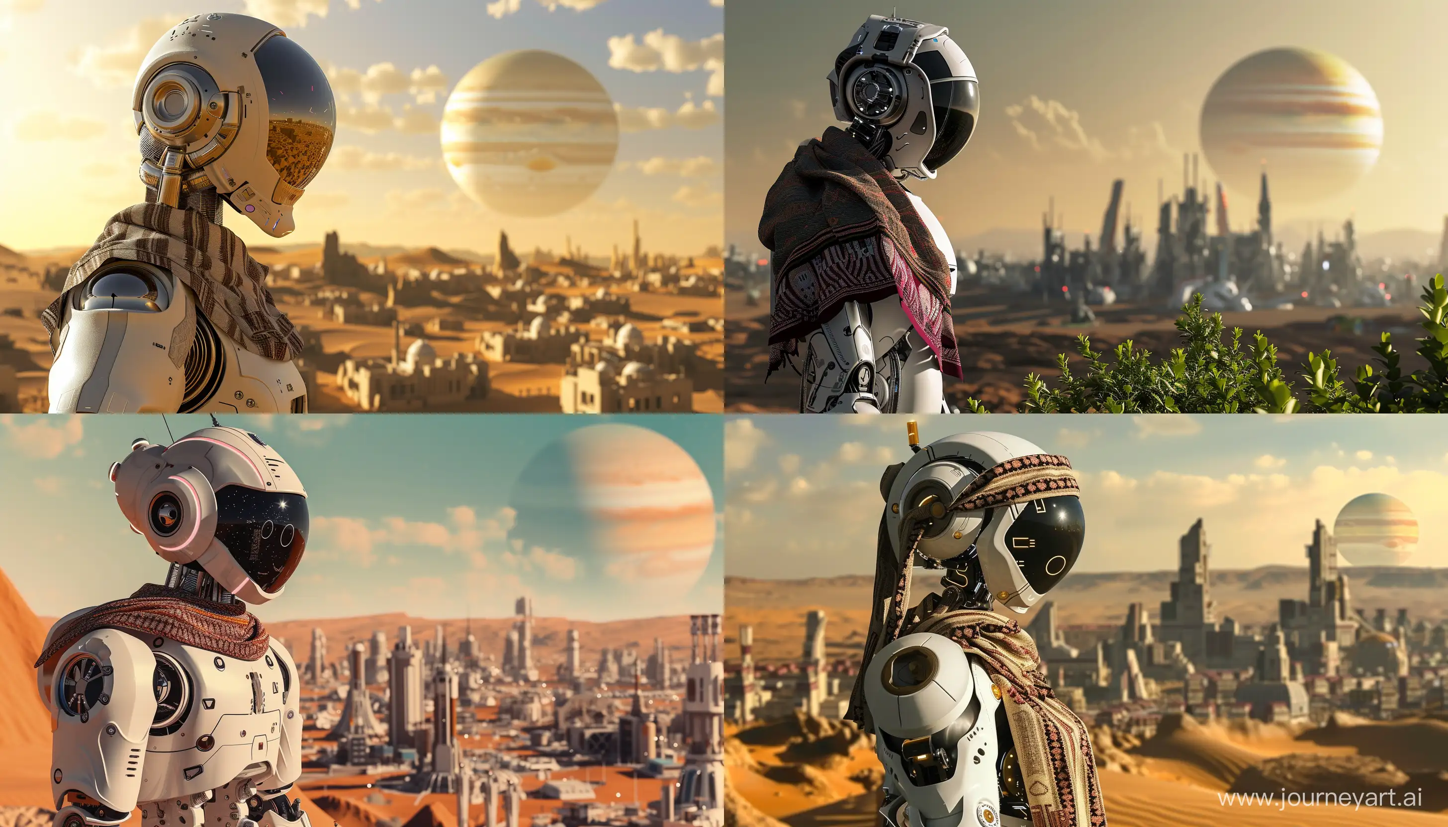 Futuristic-Mars-Robot-Farming-Amidst-a-Skyline-of-Futurestick-City-with-Jupiter