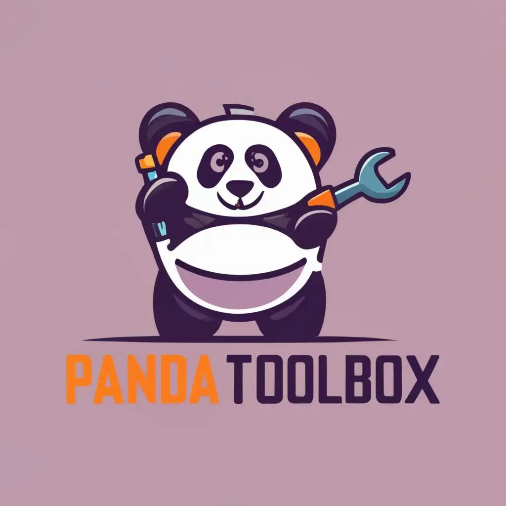 logo, panda, with the text "Panda_ToolBox", typography, be used in Internet industry