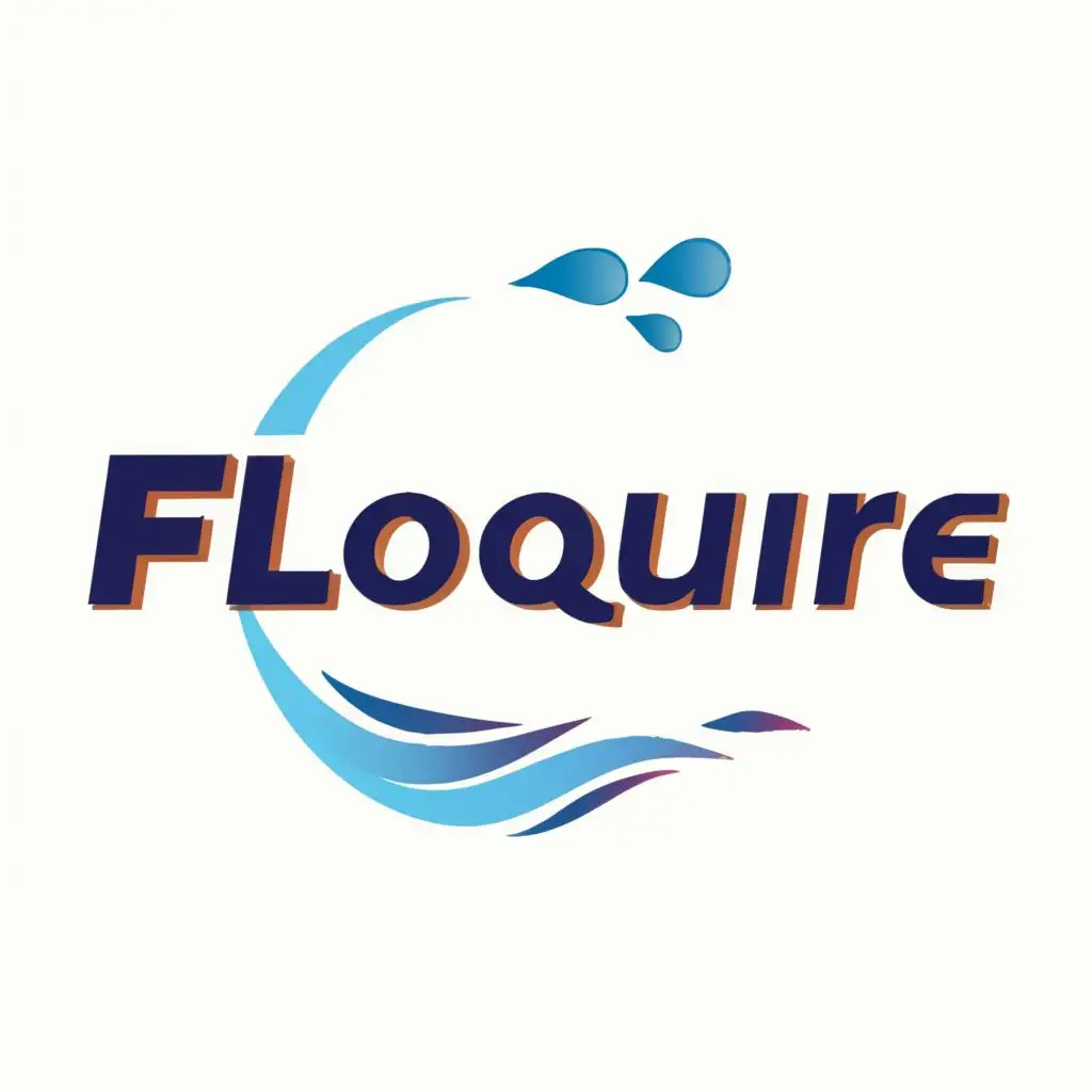 logo, Water, with the text "FloQure", typography