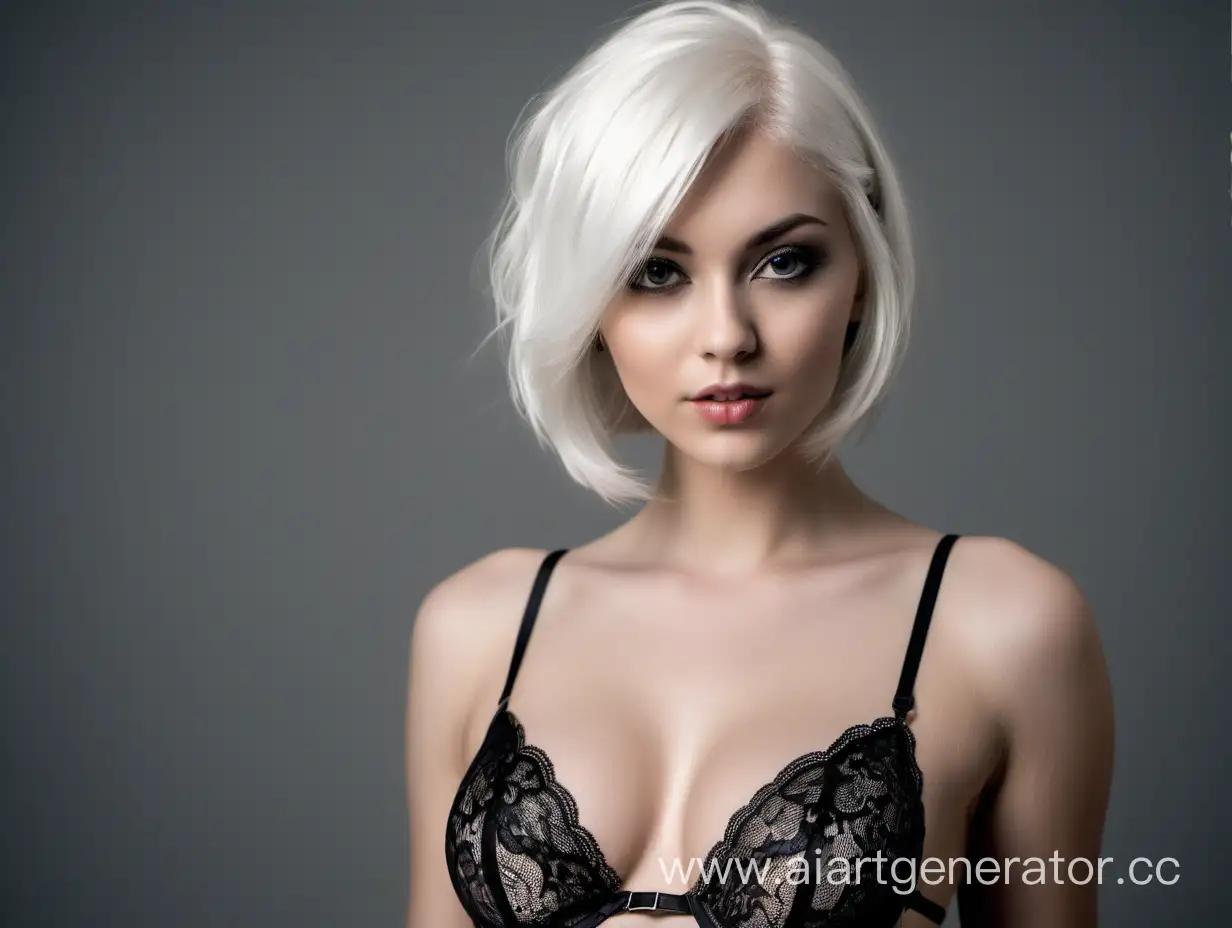 Sensual-Black-Lace-Lingerie-Photoshoot-with-Elegant-White-Bobbed-Hair