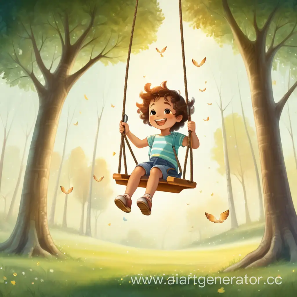Child-Enjoying-Aerial-Swing-Adventure-Amidst-Lush-Foliage