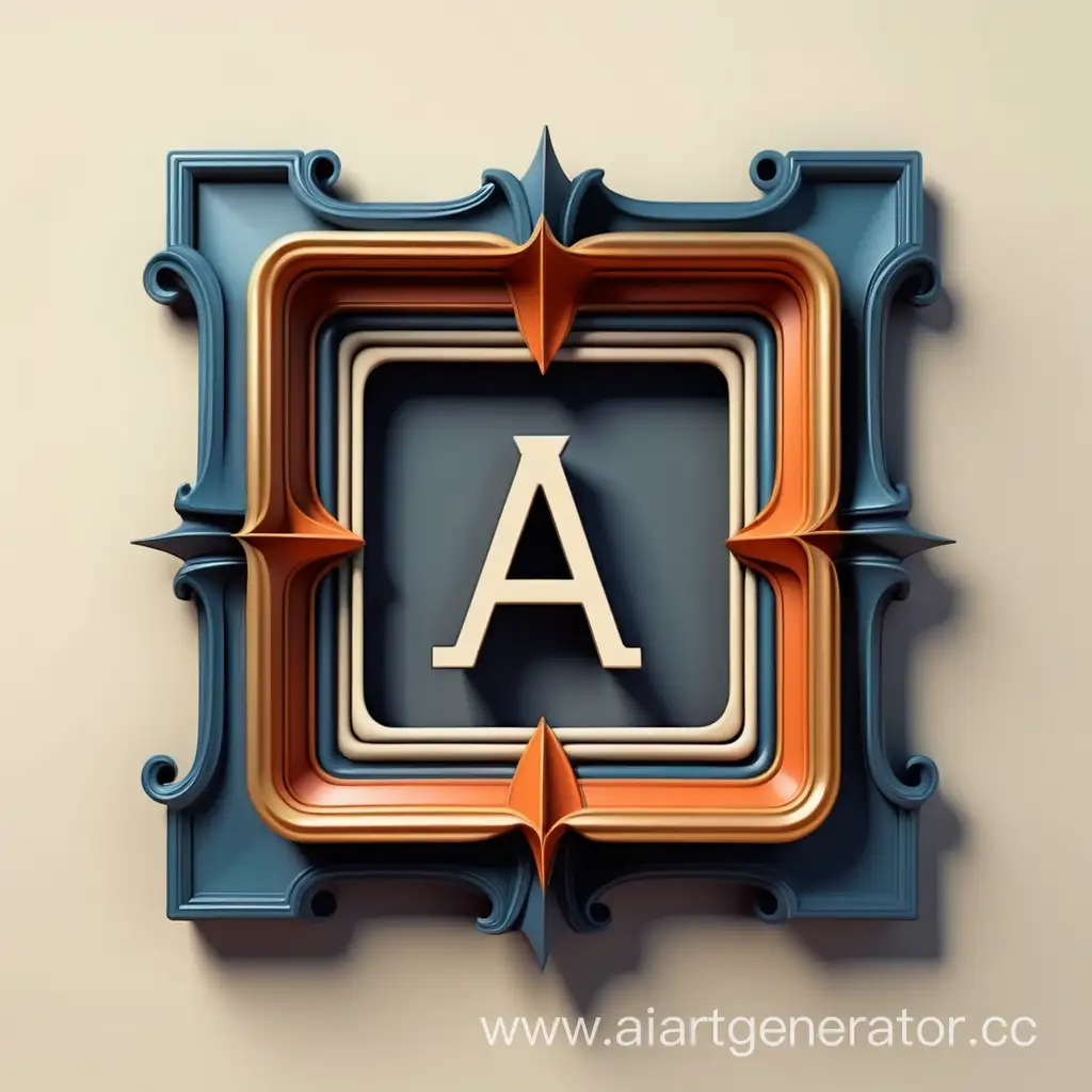 Simple logo of a 3D vintage frame, made of a signal.