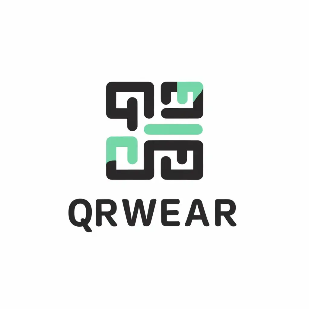 a logo design,with the text "QR Wear", main symbol:Digital wardrobe application where clothes are scanned by QR-kodes and put into the wardrobes. The colors that are allowed to be use are: #EEEEEE, #31363F, #76ABAE, #EEEEEE,Moderate,be used in Retail industry,clear background