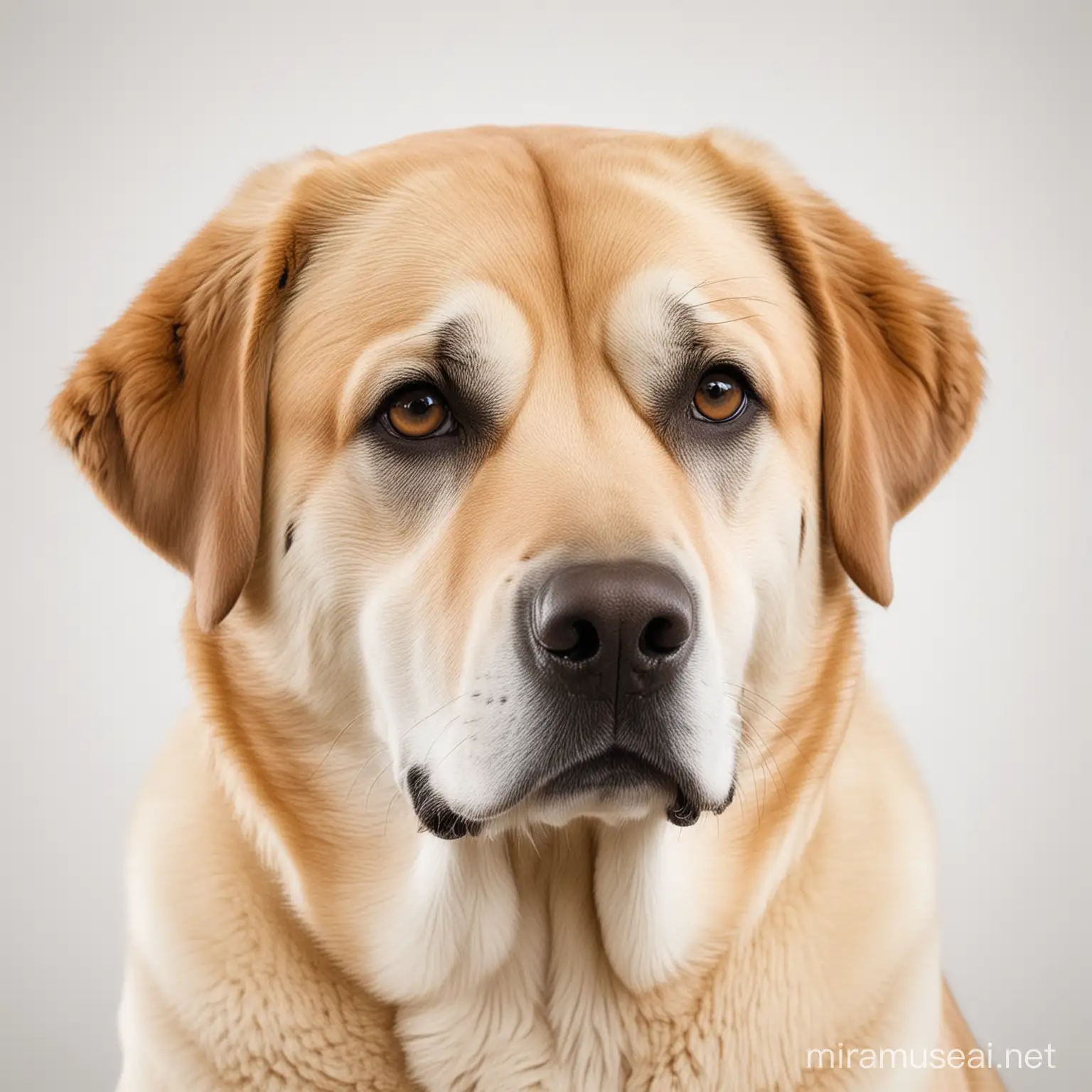 Anatolian Shepherd Dog Portrait on White Background