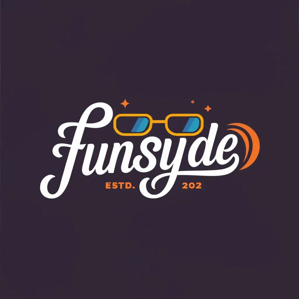 a logo design,with the text "Funsyde", main symbol:sunglasses,complex,be used in Events industry,clear background