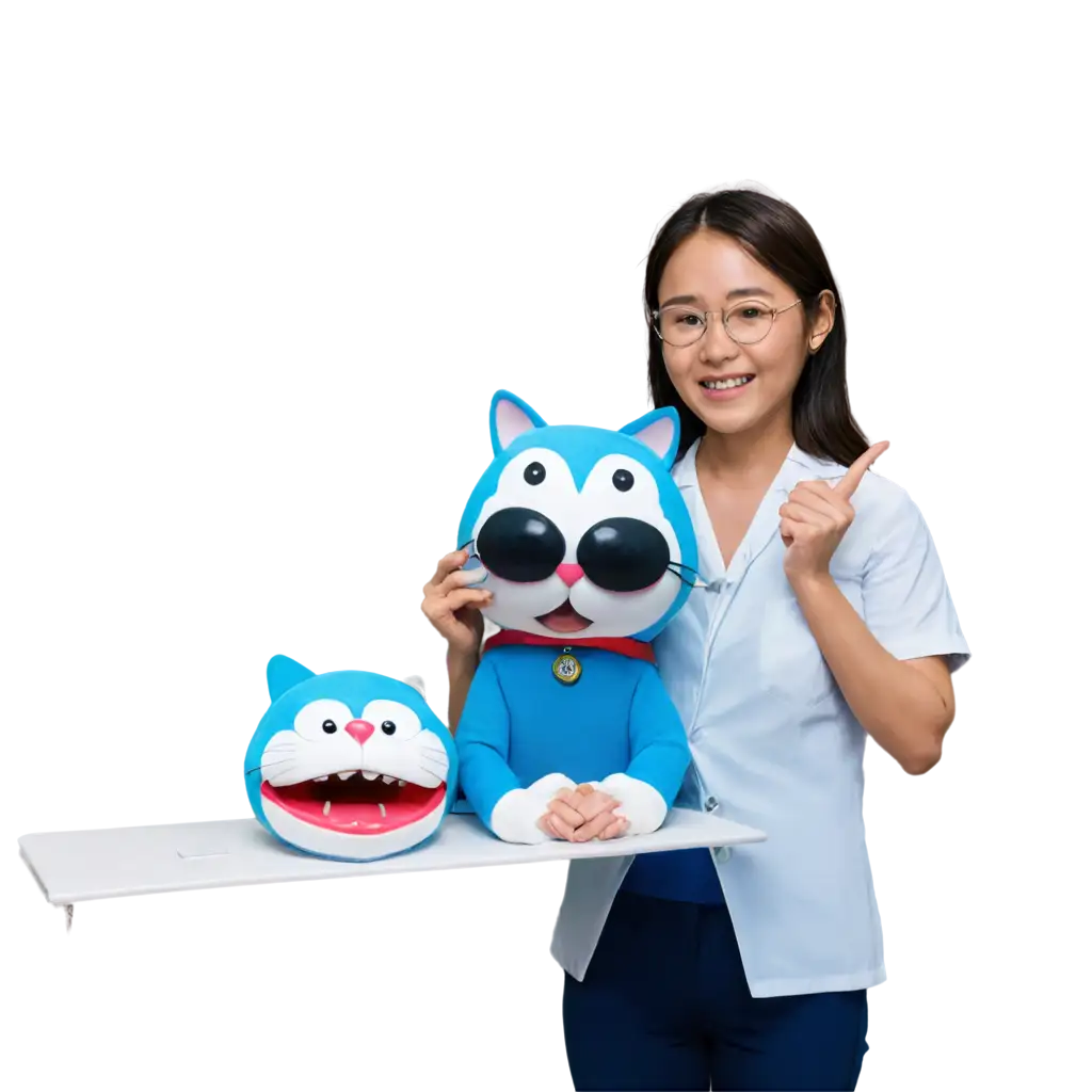 Vibrant-Lady-Dentist-and-Doraemon-PNG-Illustration-Playful-Dental-Care