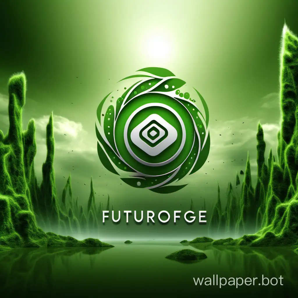 background for an ecological company with some logo, the company is called "FuturoForge"