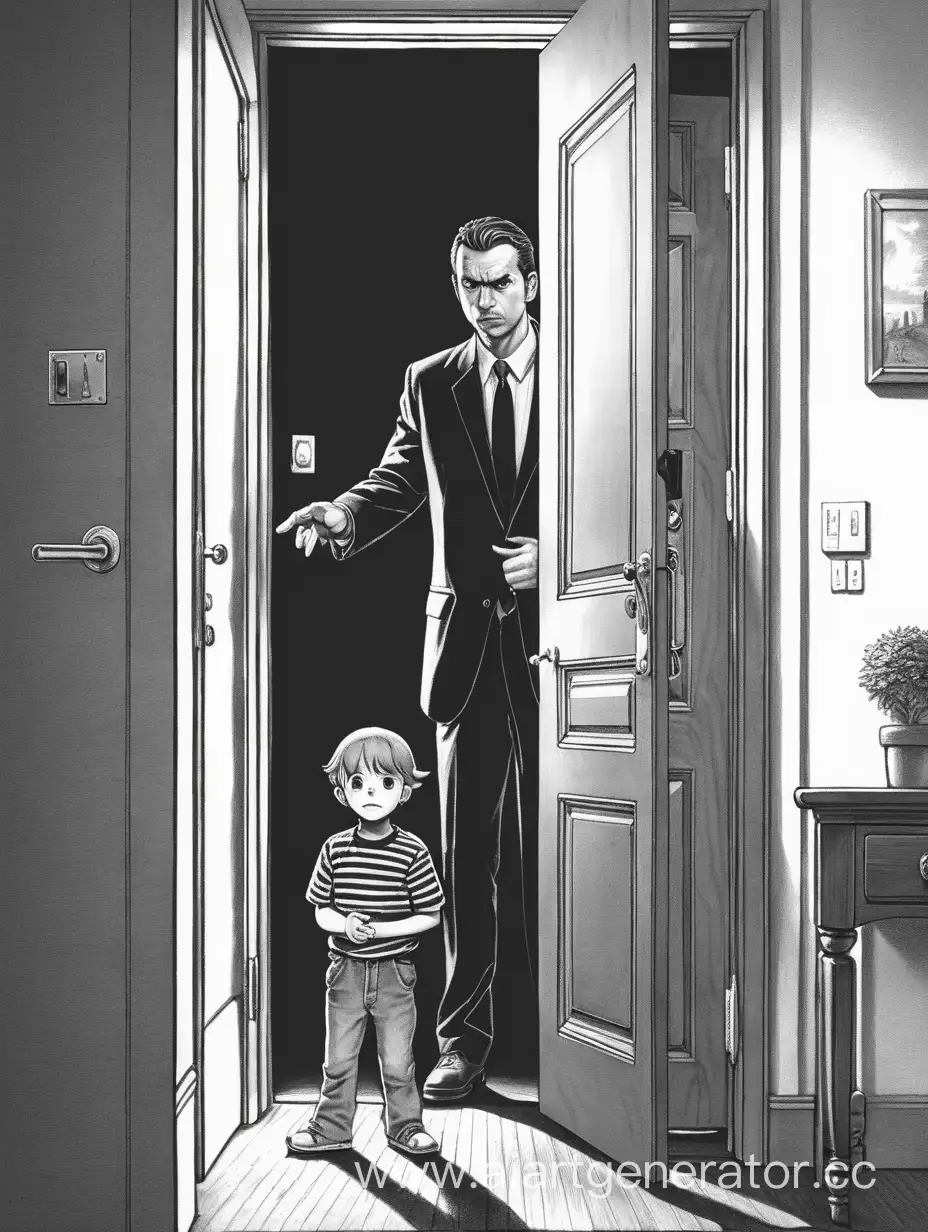 Child-and-Adult-Standing-at-Apartment-Door