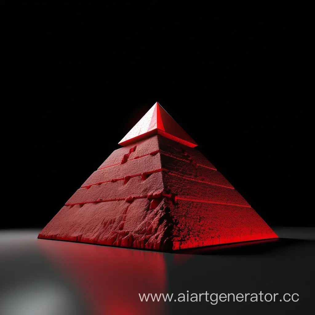 black background red pyramid
