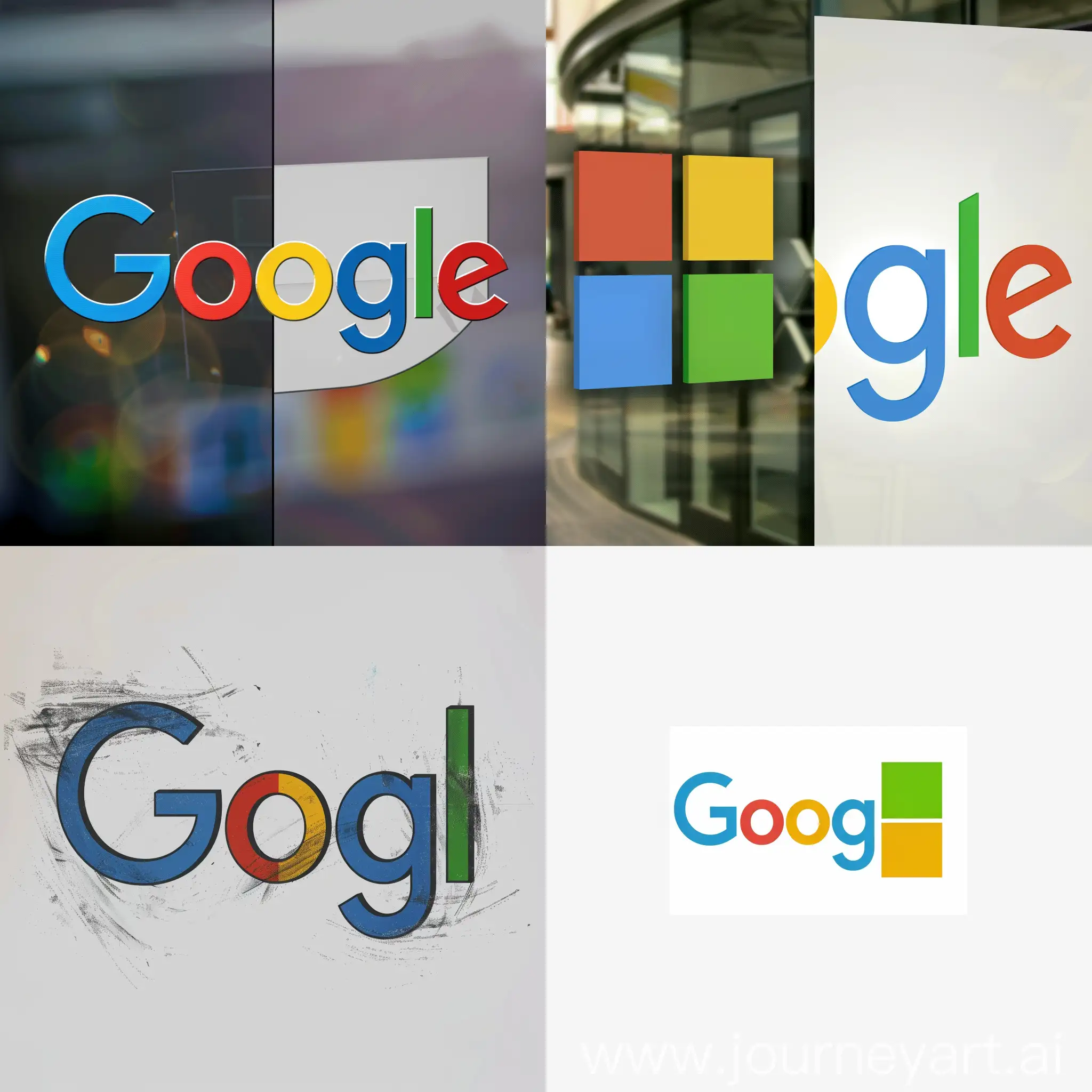 Google logo mixed with Microsoft logo
