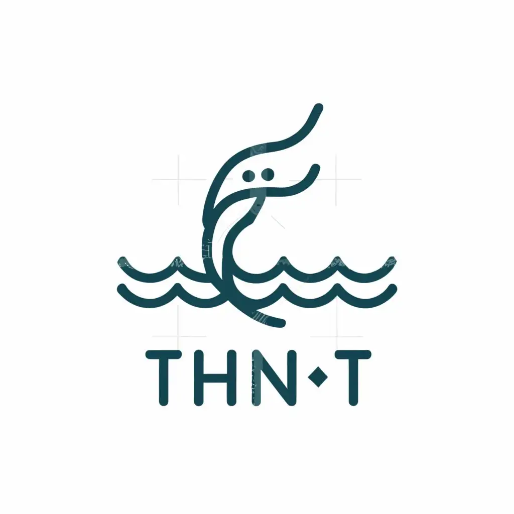 a logo design,with the text "thnt", main symbol:shrimp, ocean waves,Minimalistic,be used in Restaurant industry,clear background