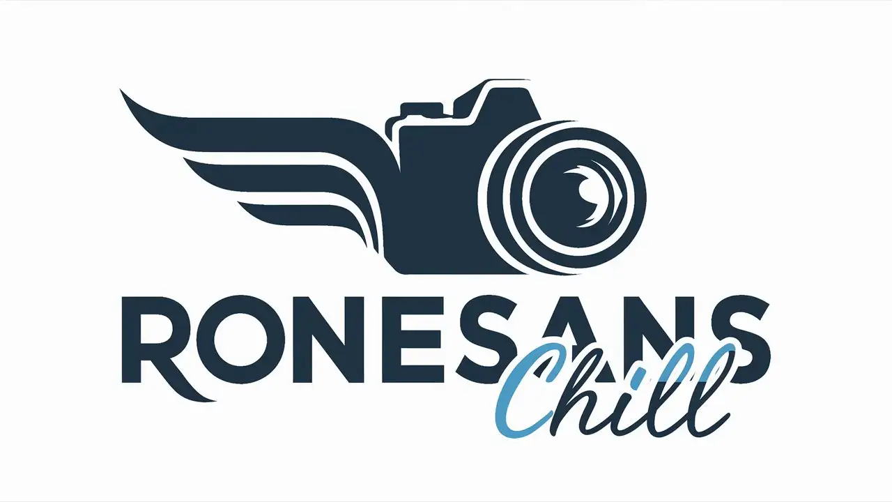 Can you design me a logo called Ronesans Chill with a winged camera vector?