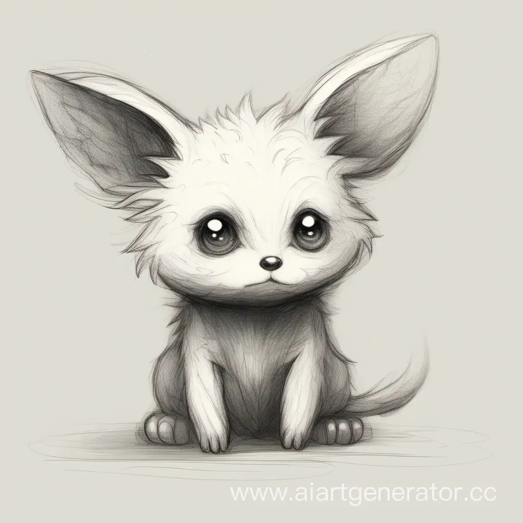 sketch of a cute nonexistent animal, which does not exist, never existed, and never will