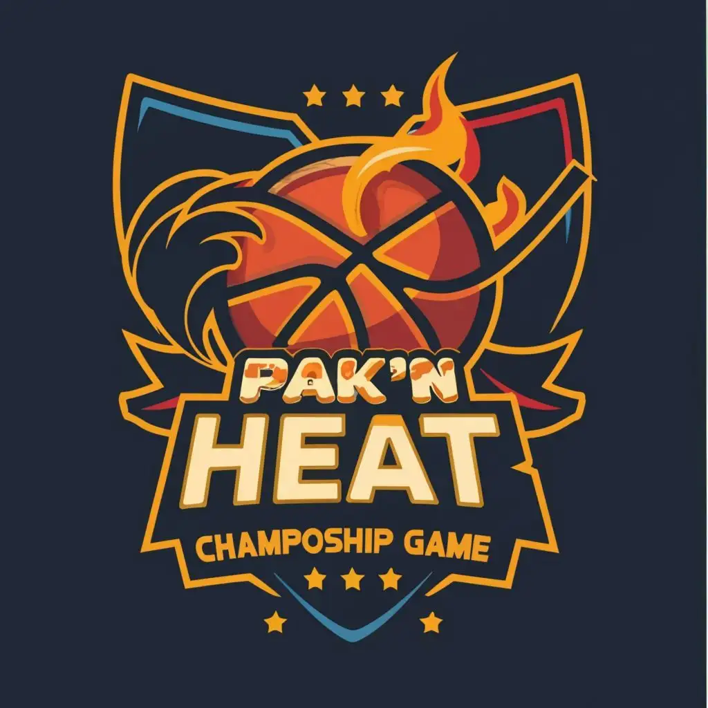 logo, basketball tournament , with the text "Pak'n Heat Championship Game", typography, be used in Sports Fitness industry