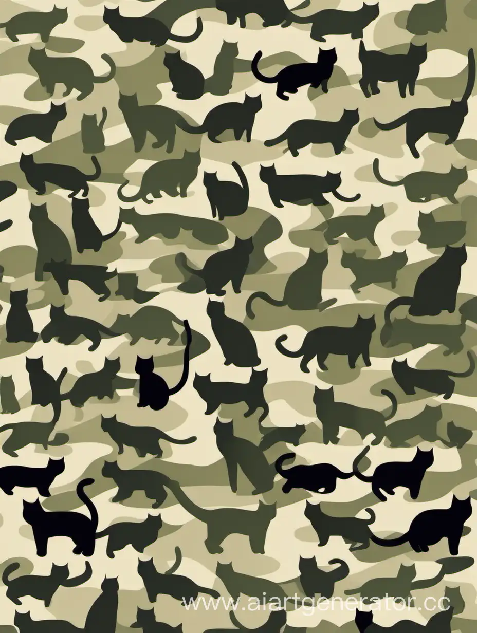 Minimalistic-Camouflage-Cats-Playful-Feline-Silhouettes-Blending-Seamlessly-with-Abstract-Patterns