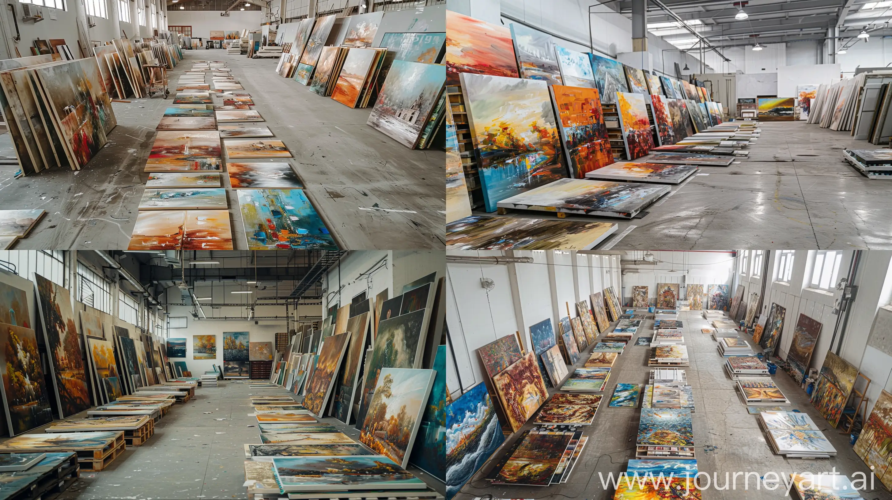 Exquisite-Abstract-Oil-Paintings-in-a-Neat-Factory-Setting