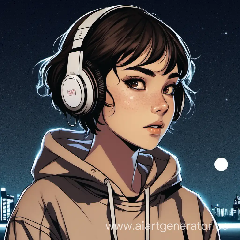 Stylish-Night-Portrait-Trendy-Girl-with-Brown-Eyes-and-Headphones