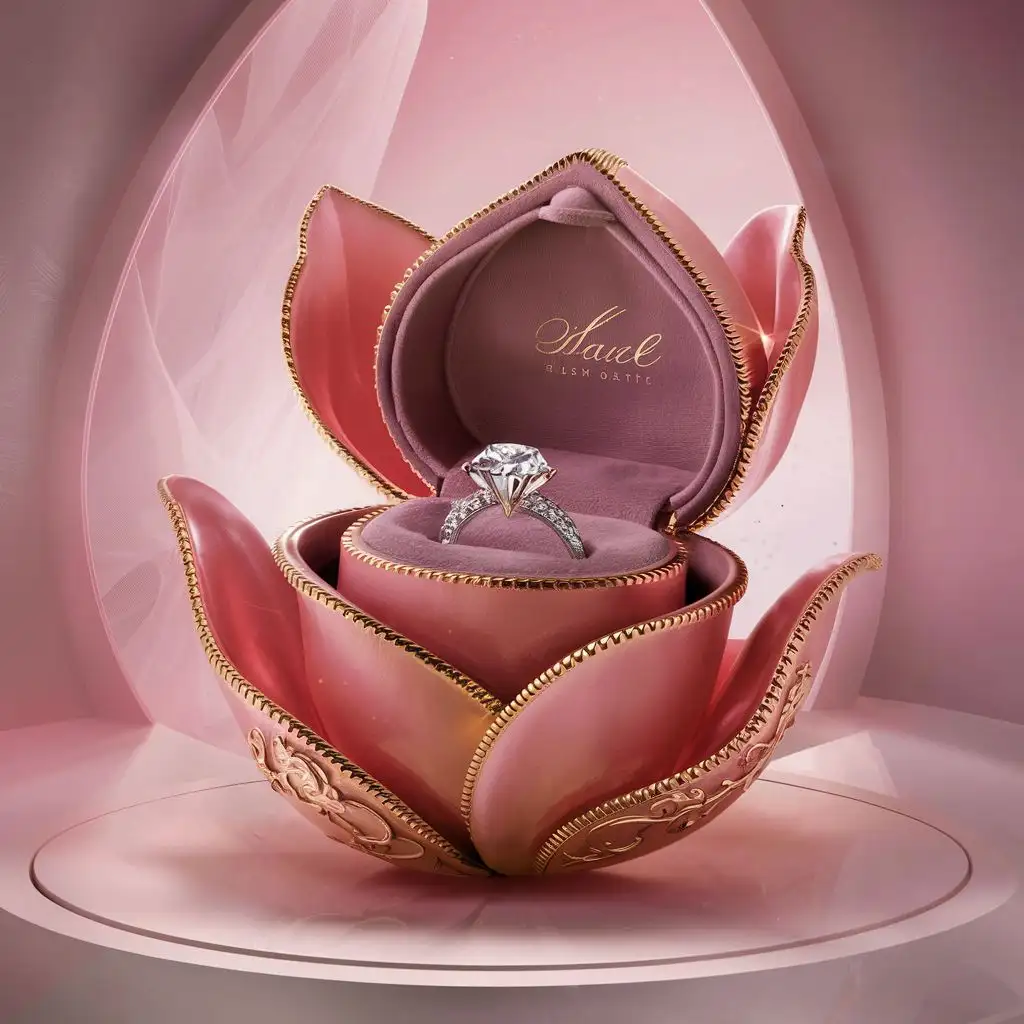 a very appealing advertisement for rose shaped ring box