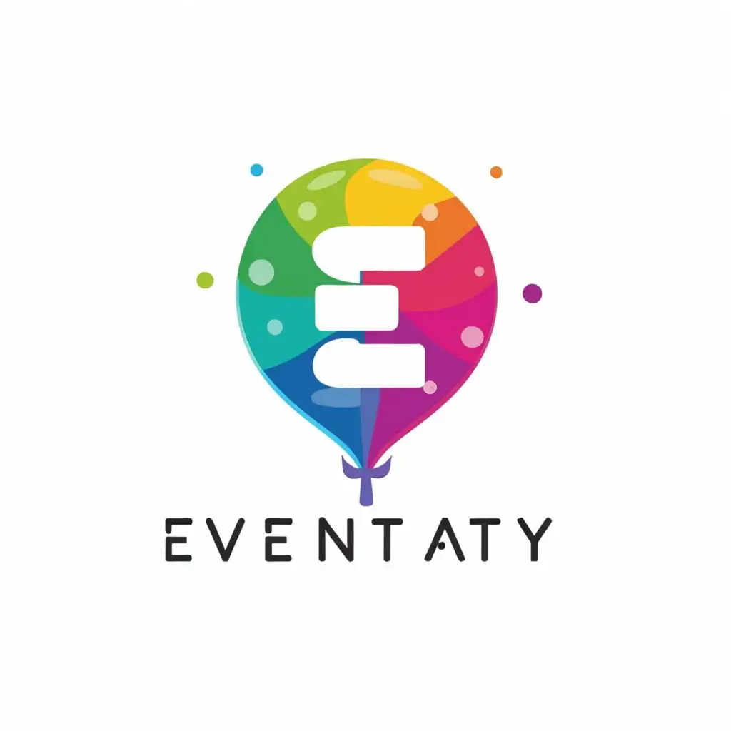 a logo design,with the text "Eventaty", main symbol:balloons,Moderate,be used in Events industry,clear background