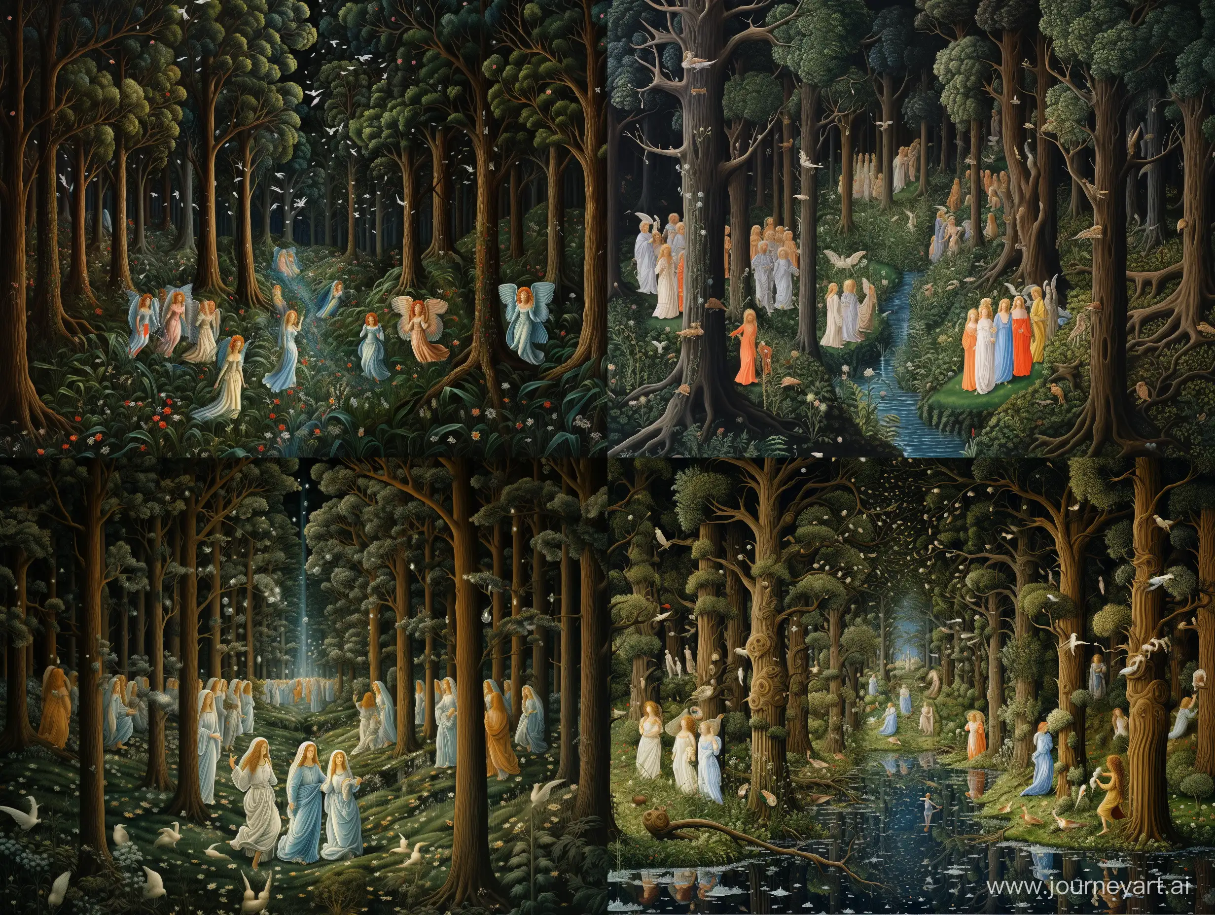 Botticelli-Forest-Painting-with-Angels-in-43-Aspect-Ratio