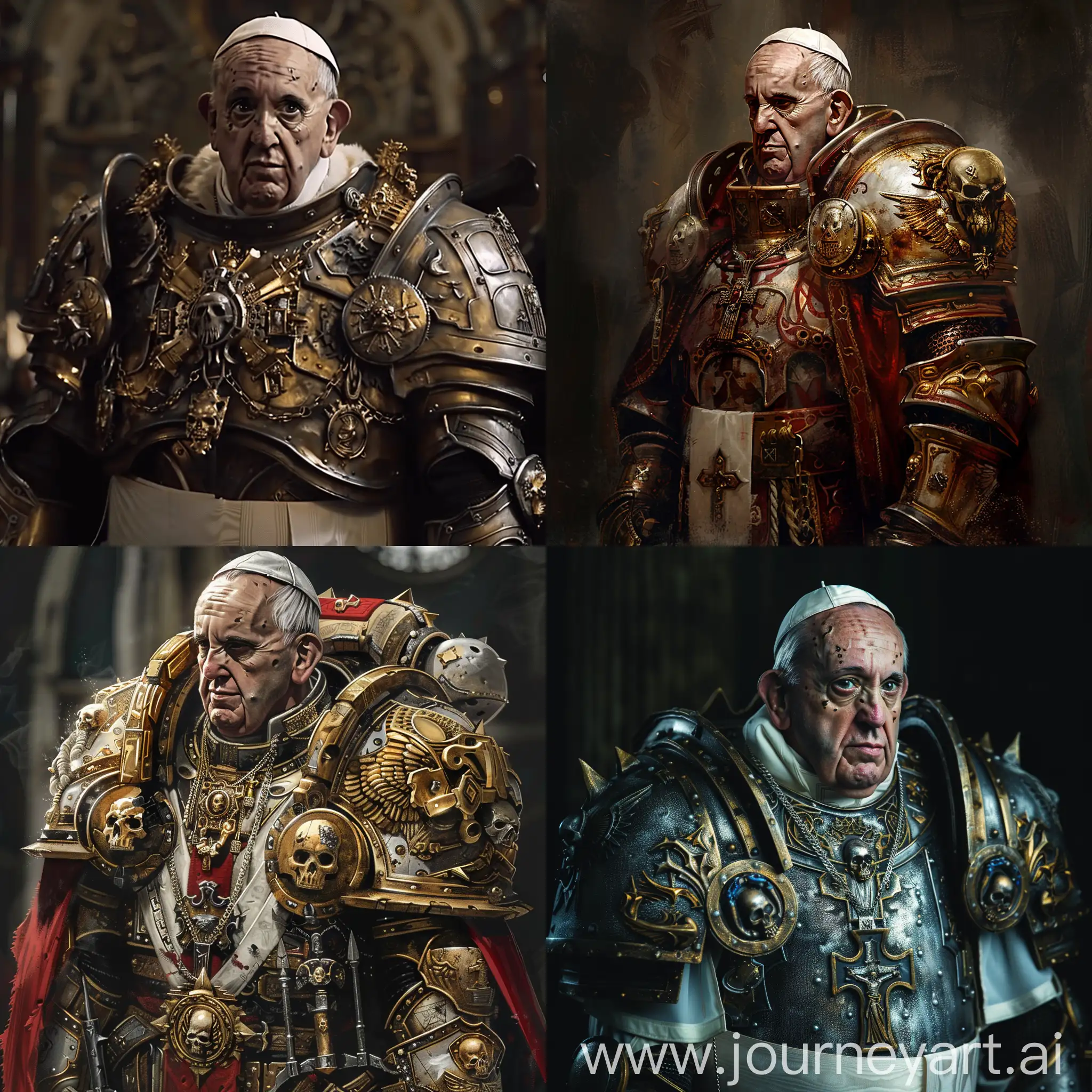 pope francis in warhammer armor