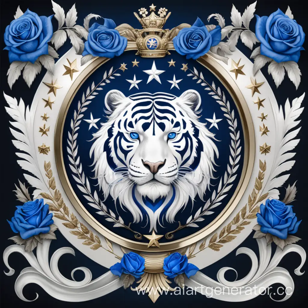 Imperial-Coat-of-Arms-Majestic-Blue-Roses-Celestial-Stars-and-the-White-Tiger