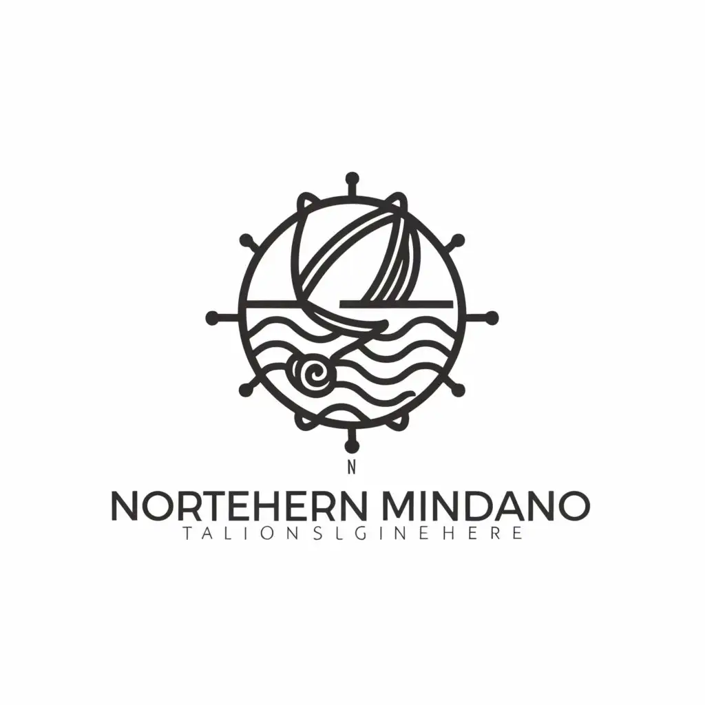 a logo design,with the text "Norther Mindanao", main symbol:Tribal, Culture, wave, boat,Minimalistic,be used in Travel industry,clear background