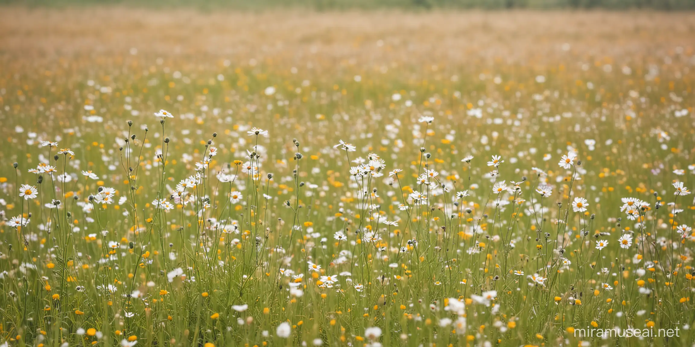 Beautiful Soft Flowers in a Tranquil Field Setting