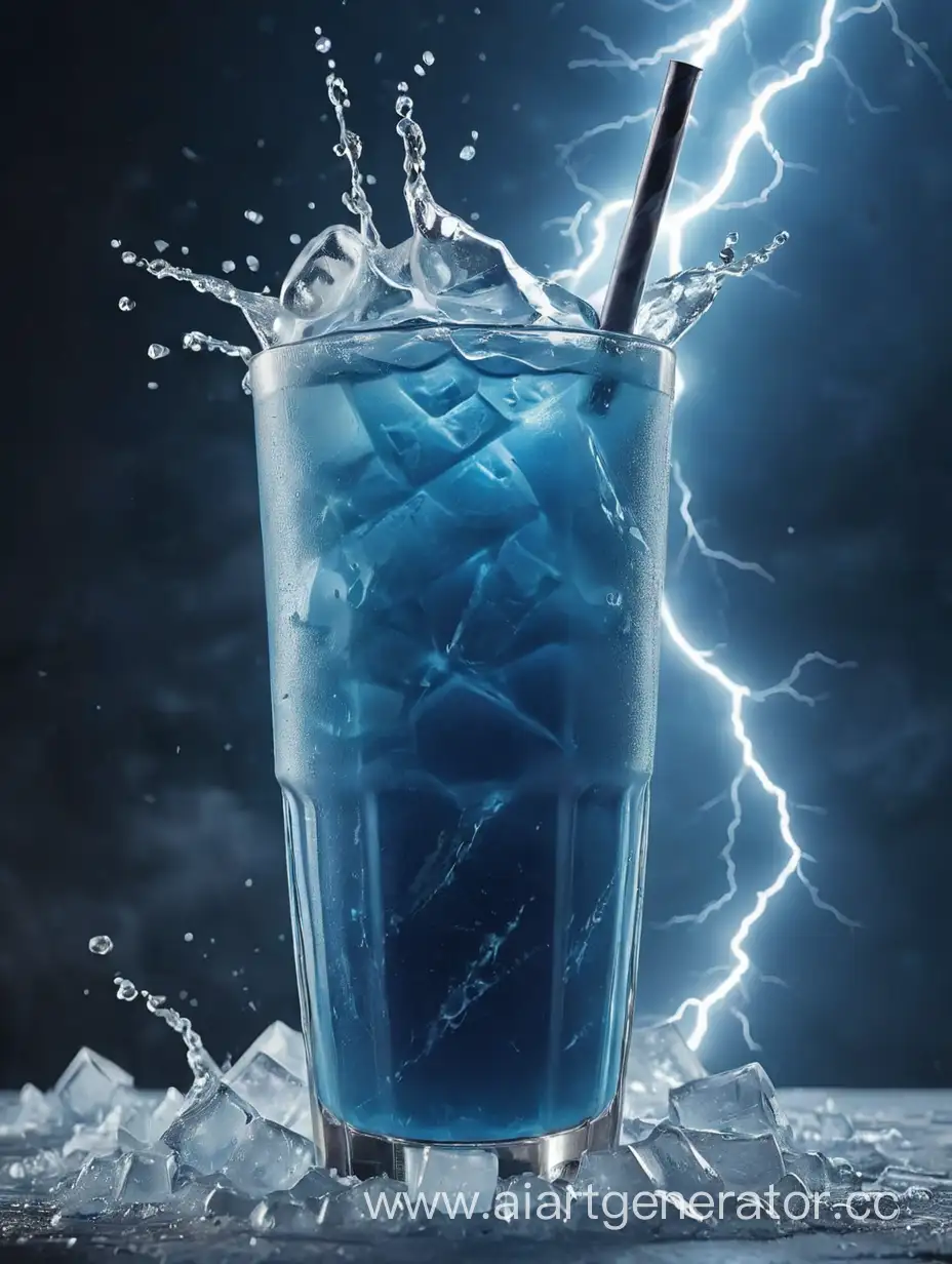 Refreshing-Blue-Drink-with-Ice-and-Lightning