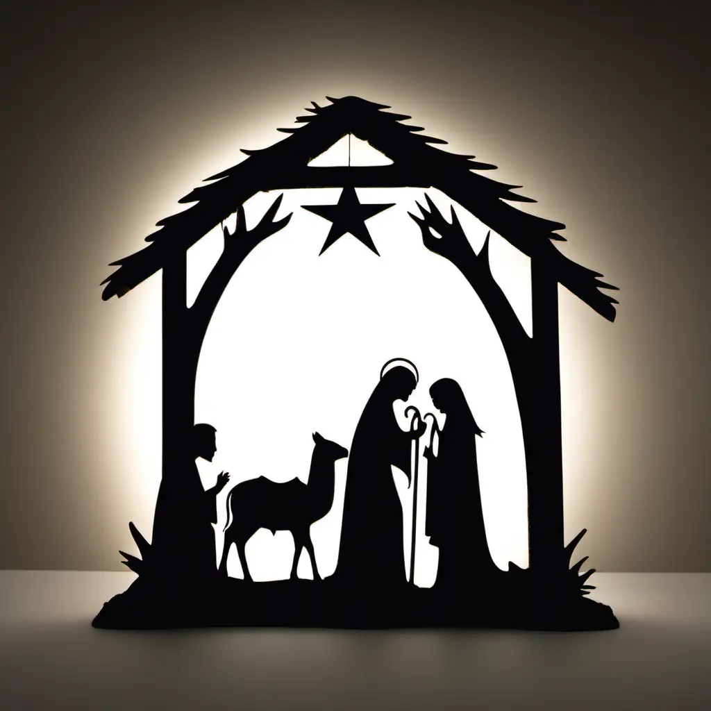 Graceful Silhouette Nativity Scene Timeless Christmas Symbolism