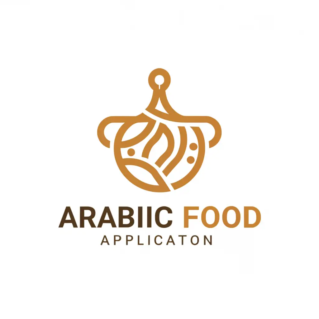 a logo design,with the text "arabic food", main symbol:logo for an Arabic food application that help the mother to know what to cook a dish for the day from ingredience  they have at home,Minimalistic,clear background
