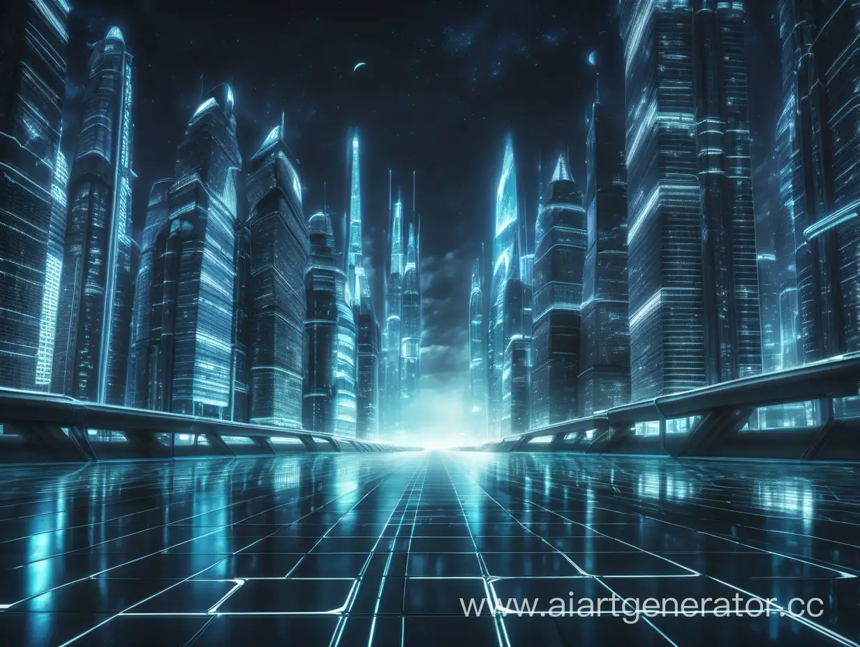 Futuristic-Cyber-Cityscape-Night-View-from-Ground-Level