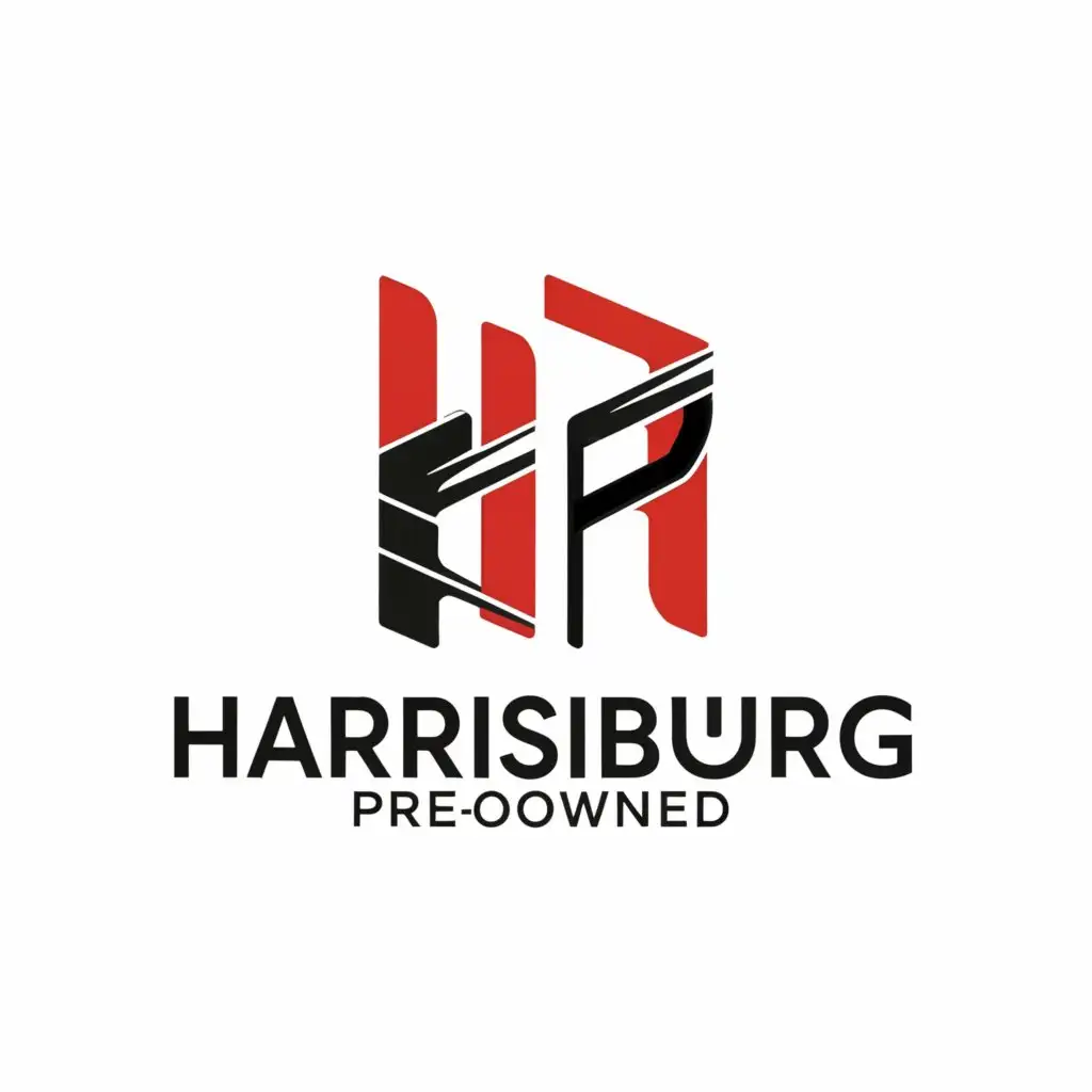 a logo design,with the text "harissburg preowned", main symbol:HP,Moderate,be used in Automotive industry,clear background