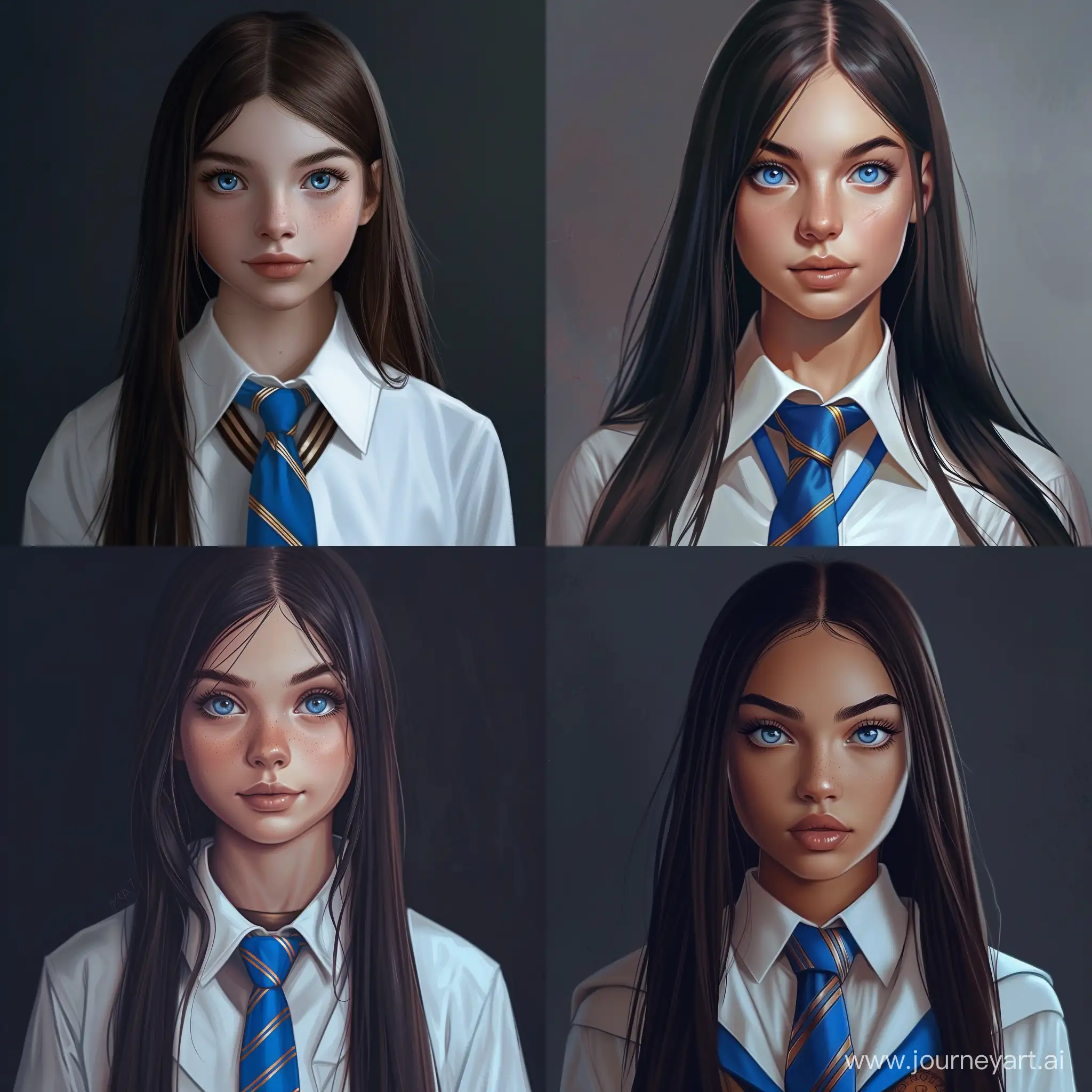 Ravenclaw-Teenage-Girl-in-Hogwarts-Uniform-High-Detail-Cartoon-Art