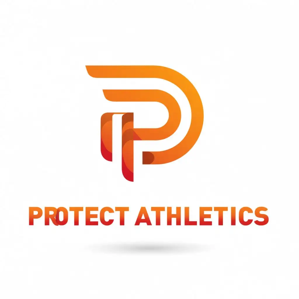 logo, a capital P with fluid lines that creates a modern white shield in safety orange, with the text "ProTect Athletics", typography