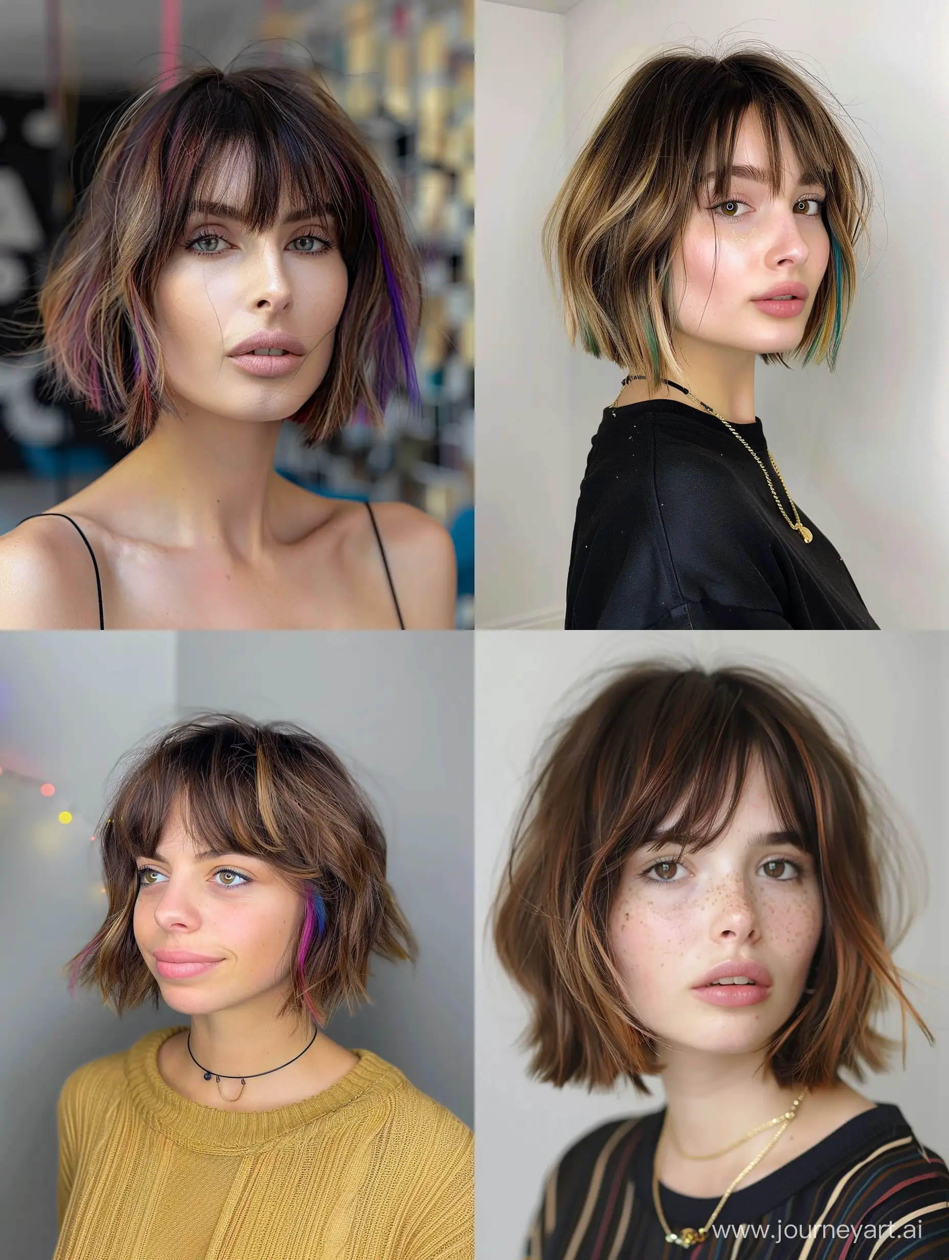 Trendy-Short-Bob-Hairstyles-with-Bangs-Layered-with-Color-for-Women-2024