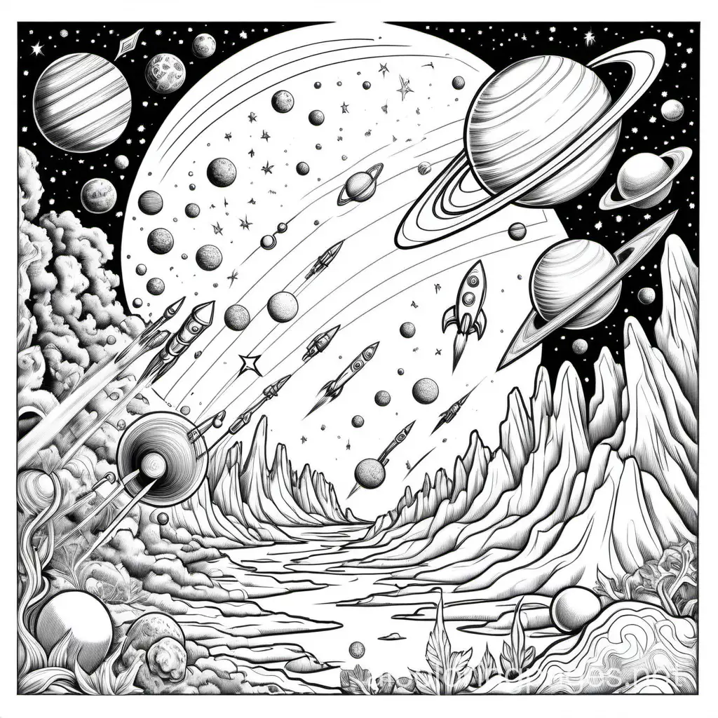 Cosmic-Psychedelic-Adventure-Coloring-Page-with-Planets-Rockets-and-Aliens