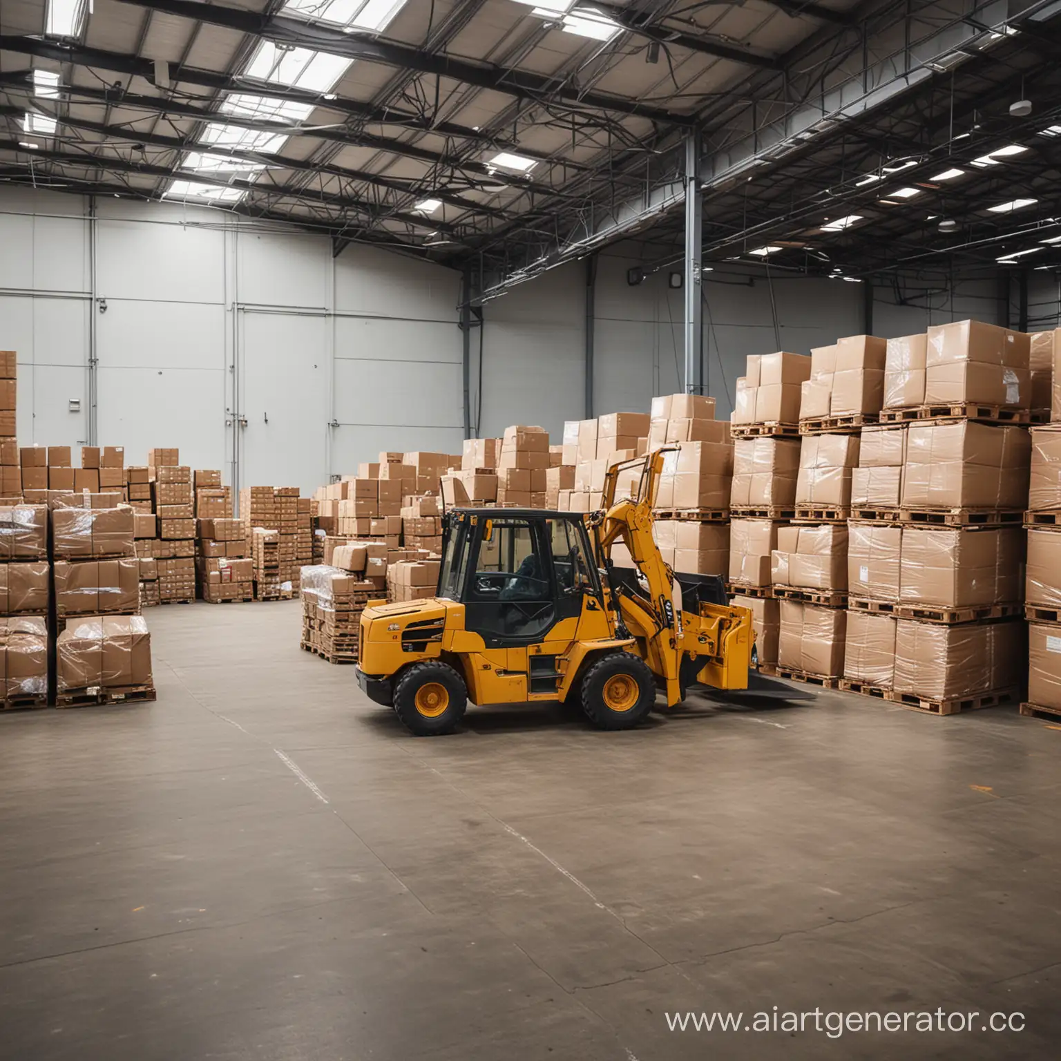 Busy-Warehouse-Scene-with-Front-Loader-Machinery