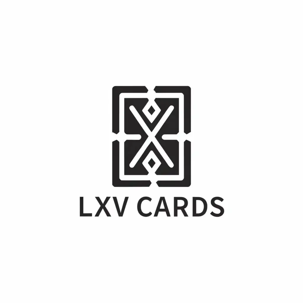 a logo design,with the text "LXV Cards", main symbol:Trading cards,Moderate,clear background
