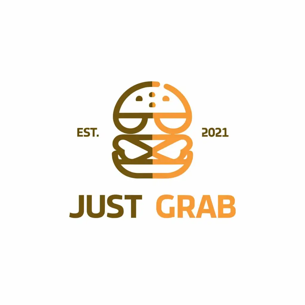 a logo design,with the text "Just Grab", main symbol:food,Minimalistic,be used in Restaurant industry,clear background