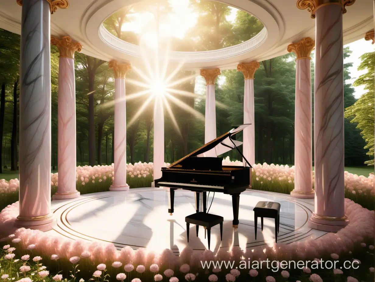 Serene-Sunrise-Piano-Performance-in-a-Pink-Marble-Rotunda