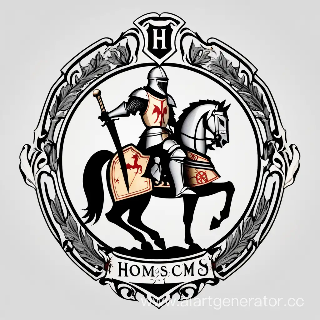 Knight-in-Middle-Ages-HOMS-Logo-Design