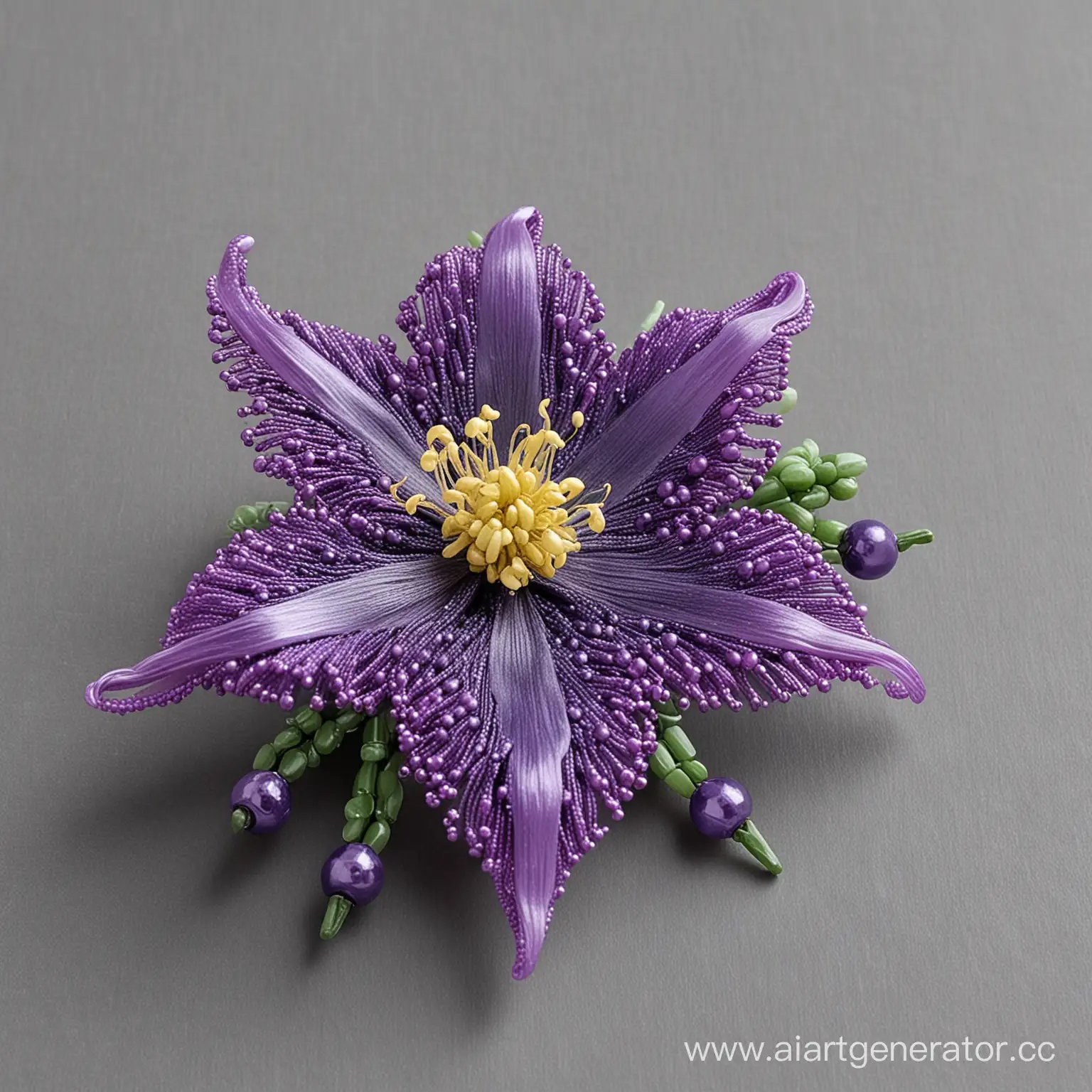 Elegant-Aquilegia-Bead-Brooch-Handcrafted-Floral-Jewelry