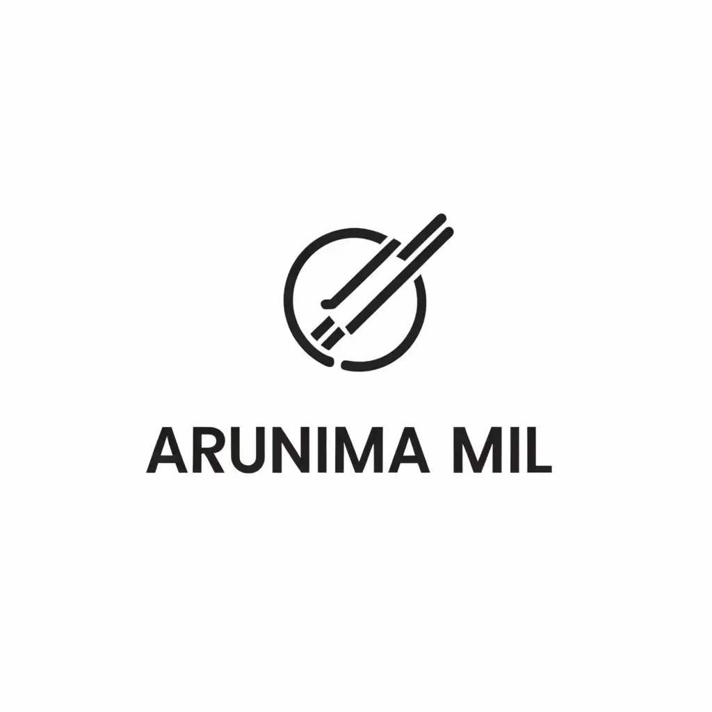 a logo design,with the text "ARUNIMA MIL", main symbol:food,Minimalistic,clear background
