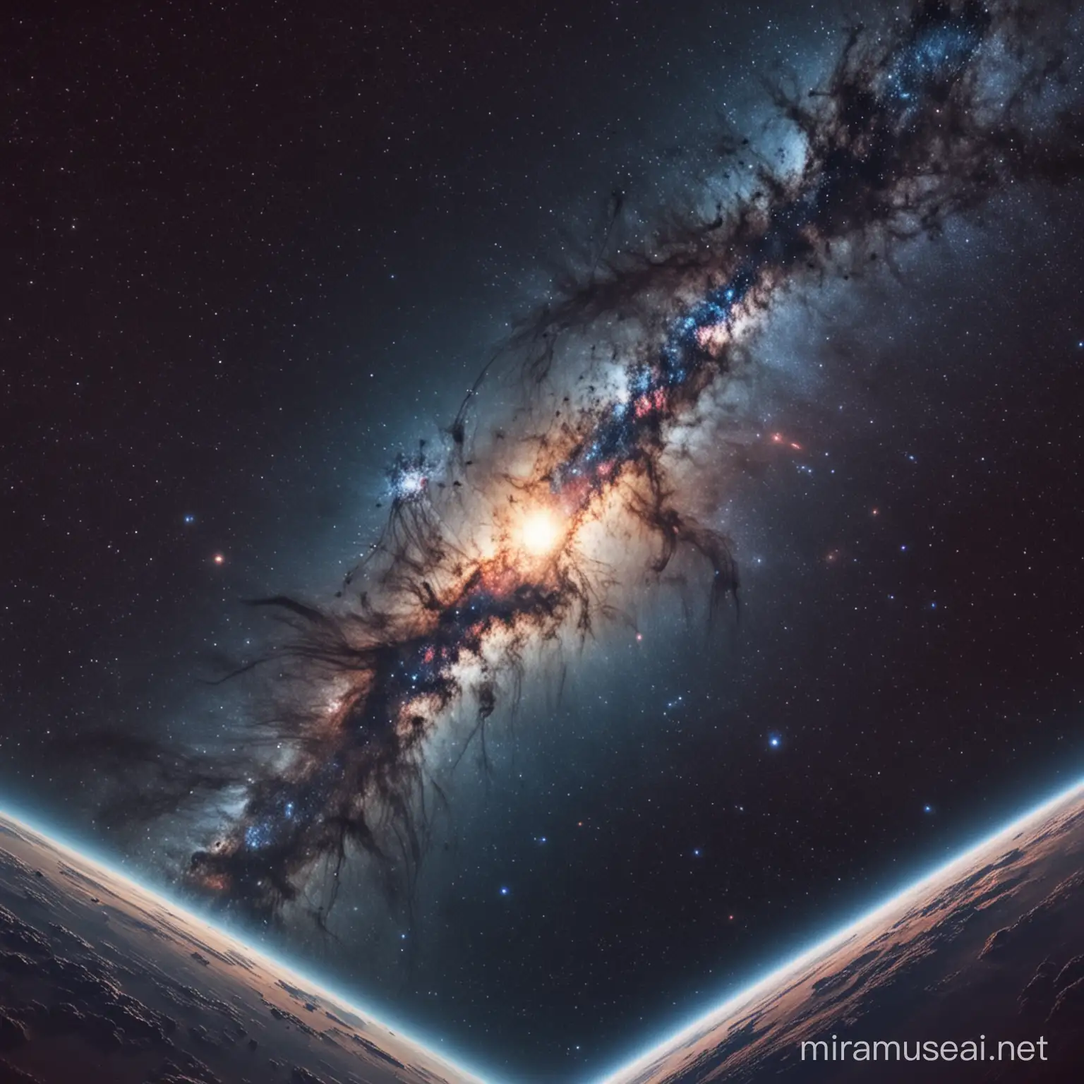 Vibrant Nebula Amidst Celestial Clouds