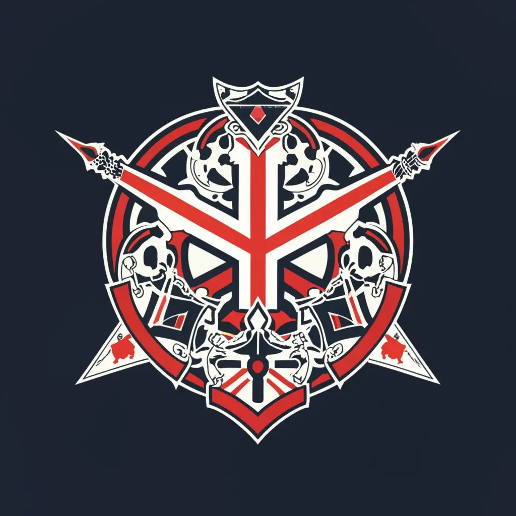 a logo design,with the text "minutemen armor", main symbol:minutemen armor, colors:red, white, blue,complex,clear background