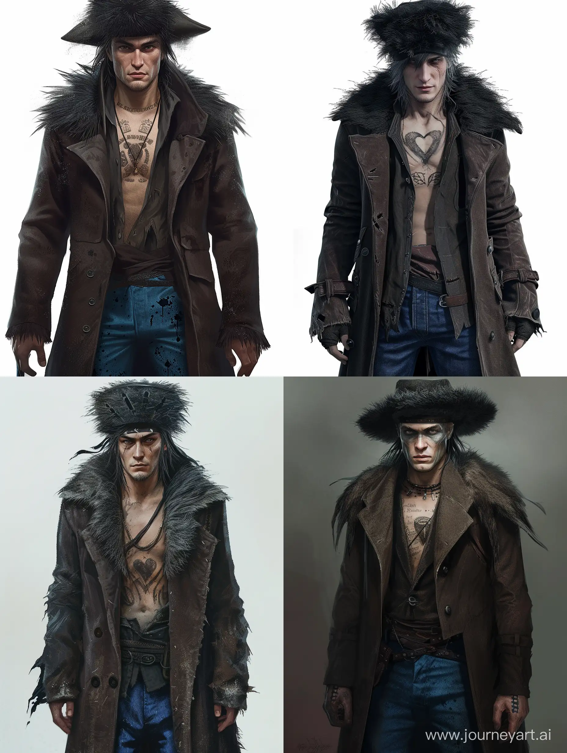 Mysterious-Man-in-NorthernStyle-Fur-Hat-and-Heart-Tattooed-Chest