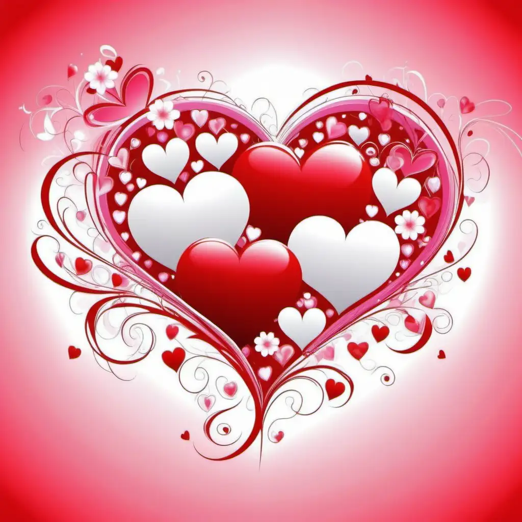 fantasy,flowers,hearts valentine ,red,pink,white,vector, white
background