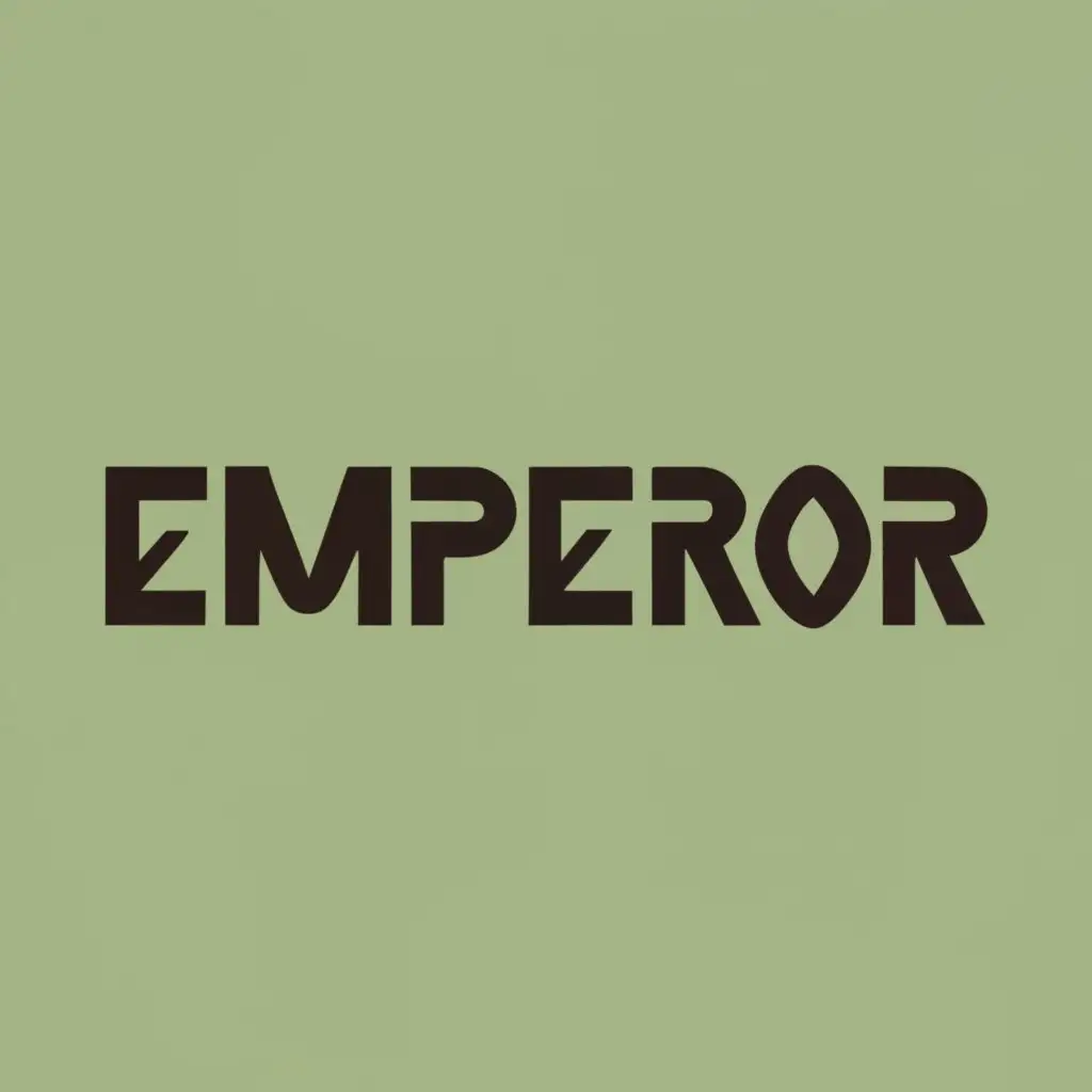 logo, Emperor is so powerful, It looks like white ancient letters, with the text "Emperor", typography