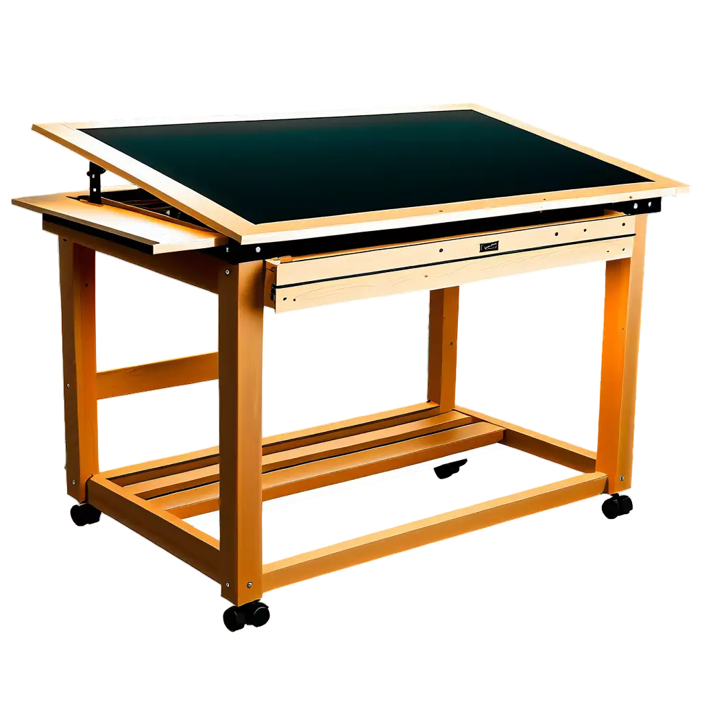 HighQuality-PNG-Image-Illuminated-Drawing-Table-with-Adjustable-Angle-Drawers-and-Caster-Wheels